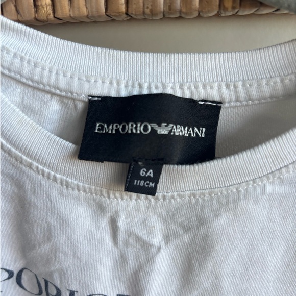 Emporio Armani Kids White and Black Graphic Tee - Picture 2 of 7